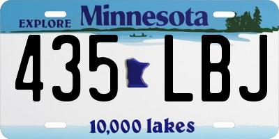 MN license plate 435LBJ