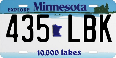 MN license plate 435LBK