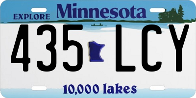 MN license plate 435LCY