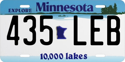 MN license plate 435LEB
