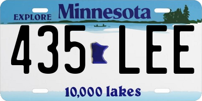 MN license plate 435LEE
