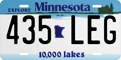 MN license plate 435LEG