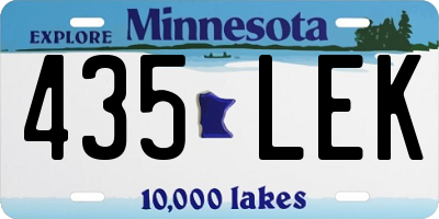 MN license plate 435LEK