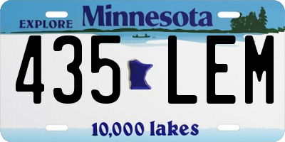 MN license plate 435LEM