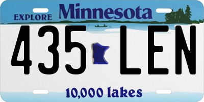 MN license plate 435LEN