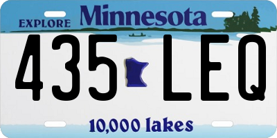 MN license plate 435LEQ