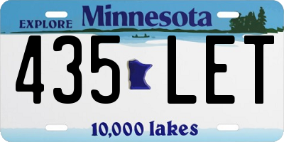 MN license plate 435LET