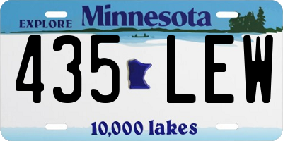 MN license plate 435LEW