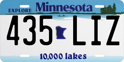 MN license plate 435LIZ