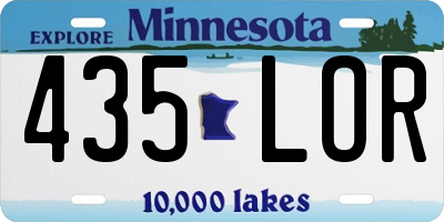 MN license plate 435LOR
