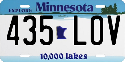 MN license plate 435LOV