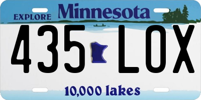 MN license plate 435LOX