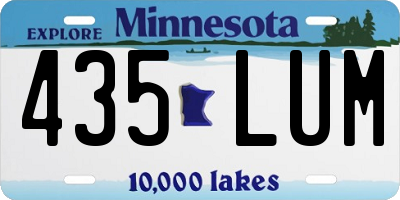 MN license plate 435LUM