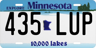 MN license plate 435LUP