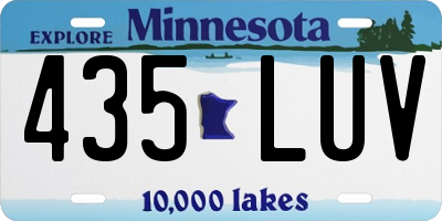 MN license plate 435LUV