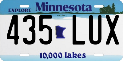 MN license plate 435LUX