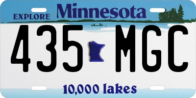 MN license plate 435MGC