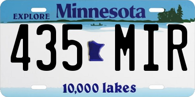 MN license plate 435MIR