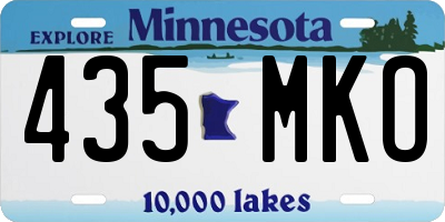 MN license plate 435MKO