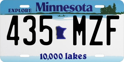 MN license plate 435MZF