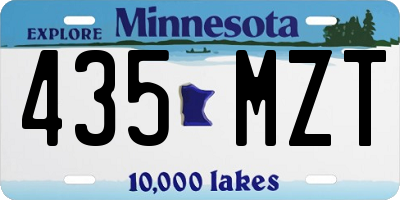 MN license plate 435MZT