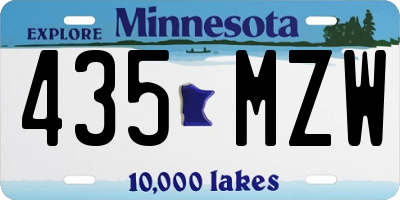 MN license plate 435MZW