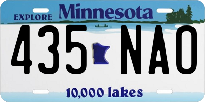 MN license plate 435NAO