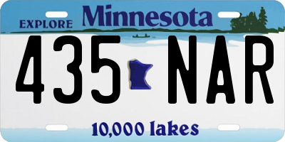 MN license plate 435NAR