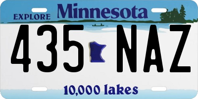 MN license plate 435NAZ