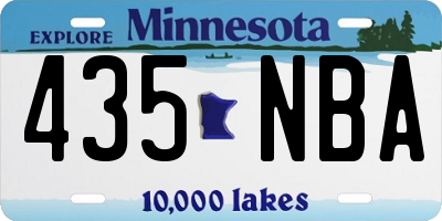 MN license plate 435NBA