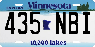 MN license plate 435NBI