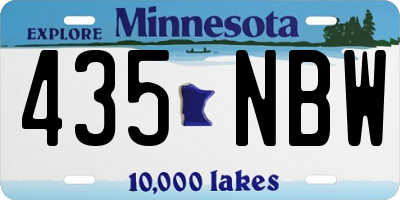 MN license plate 435NBW