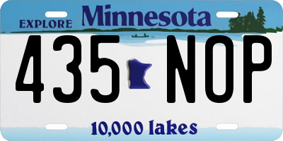 MN license plate 435NOP