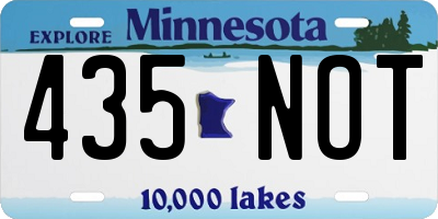 MN license plate 435NOT