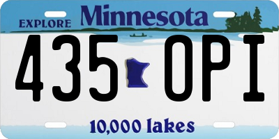 MN license plate 435OPI