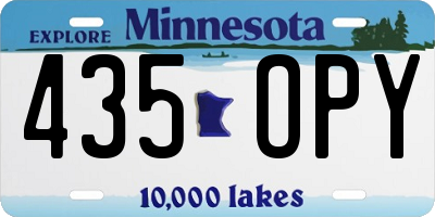 MN license plate 435OPY