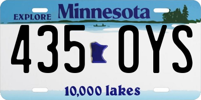 MN license plate 435OYS