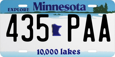 MN license plate 435PAA