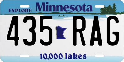 MN license plate 435RAG