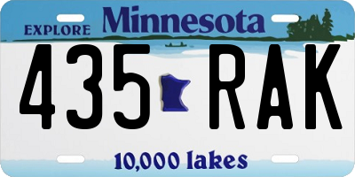 MN license plate 435RAK