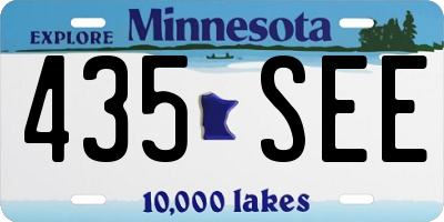 MN license plate 435SEE