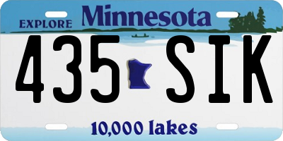 MN license plate 435SIK