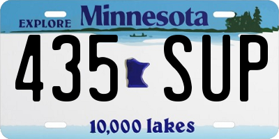 MN license plate 435SUP