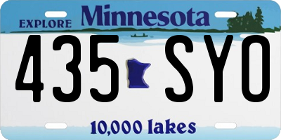MN license plate 435SYO