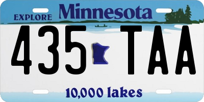 MN license plate 435TAA