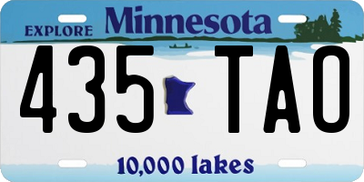 MN license plate 435TAO