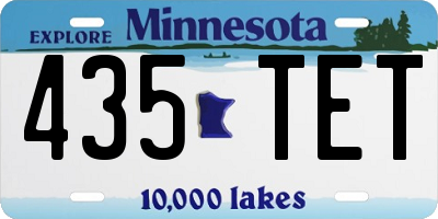 MN license plate 435TET