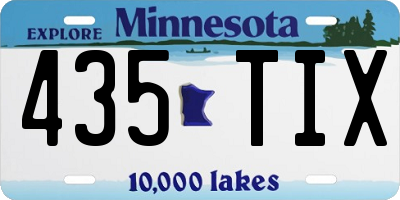 MN license plate 435TIX