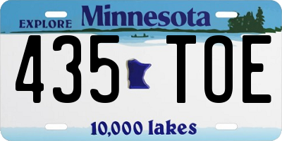 MN license plate 435TOE