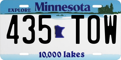 MN license plate 435TOW